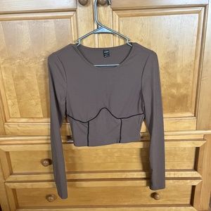 Brown long sleeve top